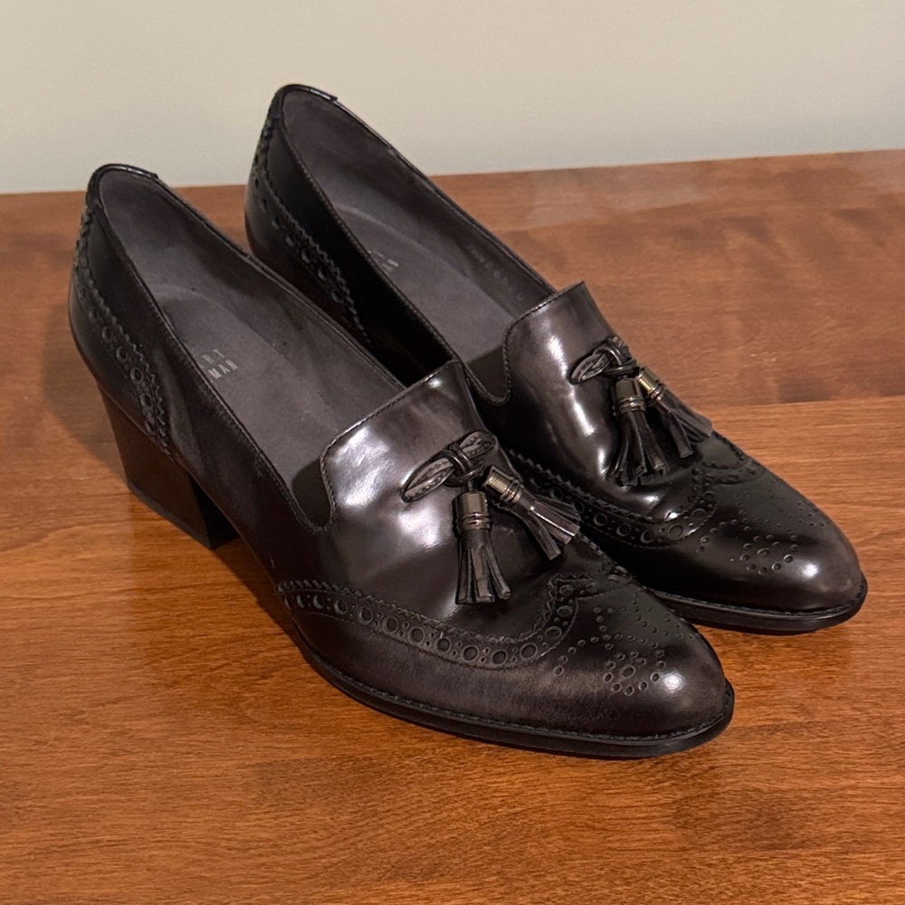 Stuart Weitzman Black Tassel Loafers